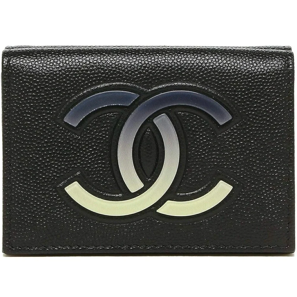 !NWT! CHANEL Black Caviar CC Logo Wallet - Picture 2 of 8